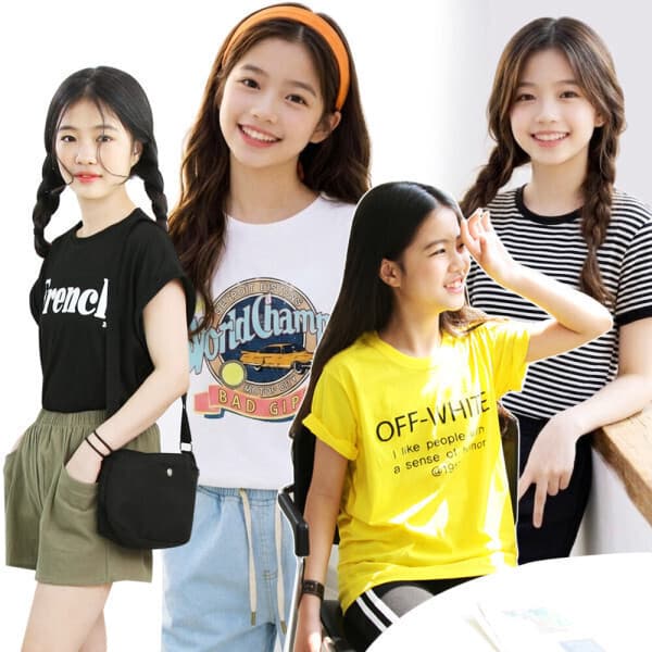 키키제제 키키제제 여아 주니어 반팔티셔츠 민소매 가디건 숏팬츠 청반바지 레깅스 - 최저가 6,900원