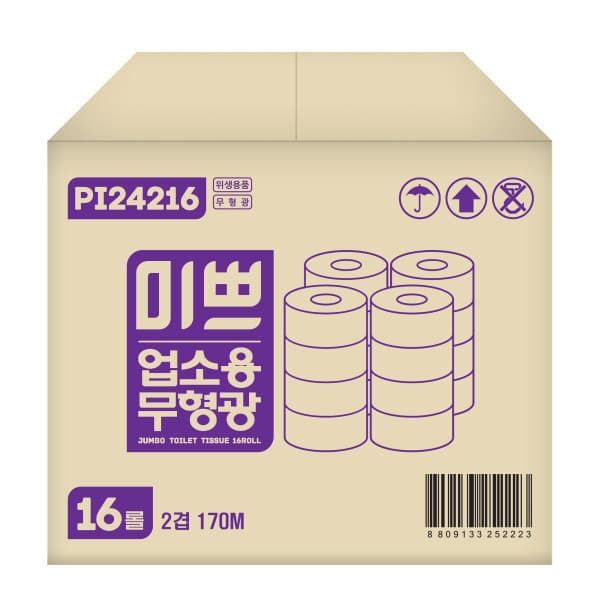 루야멘쇼핑몰 팜파스 점보롤화장지 미쁘 170m 2겹 16롤 100%무형광