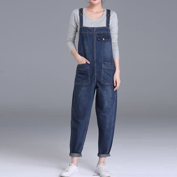 아웃사이즈 아웃사이즈 OS86007 빅포켓 데님 멜빵바지 - 최저가 22,800원