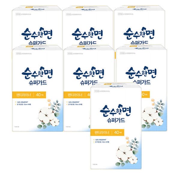 대현맘 순수한면 슈퍼가드 슈퍼롱 팬티라이너 40p x7팩 - 최저가 22,900원
