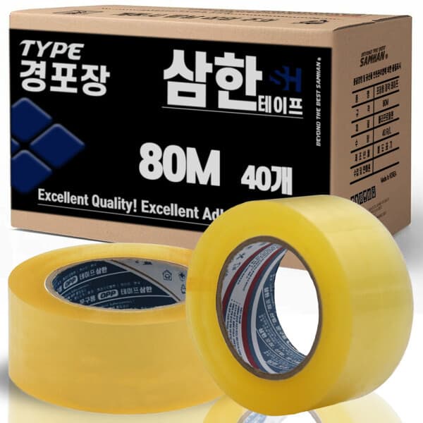 삼한테이프 삼한 박스테이프 80m 투명 40개