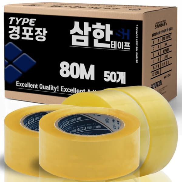 삼한테이프 삼한 박스테이프 80m 투명 50개
