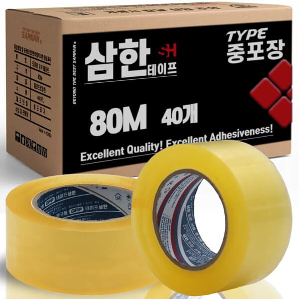 삼한테이프 삼한 박스테이프 80m 투명 40개 - 최저가 32,200원