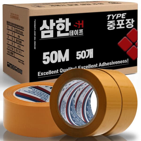 삼한테이프 삼한 박스테이프 50m 황색 50개