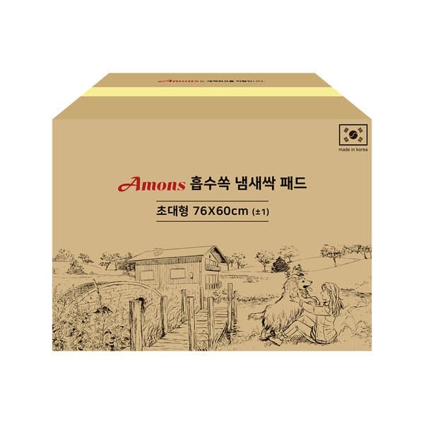 AMONS 국산 흡수 냄새 제거 대형패드 100매 강아지 - 최저가 40,000원