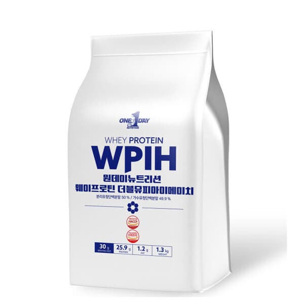원데이1 단백질 헬스보충제 프로틴 쉐이크 WPIH 포대유청 1.3kg