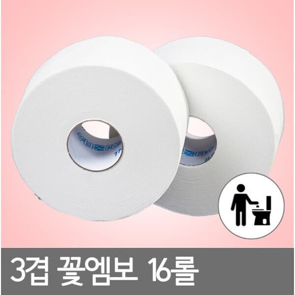 더원페이퍼화장지 더원페이퍼 3겹 꽃그림 점보롤 화장지 16롤 - 최저가 27,800원