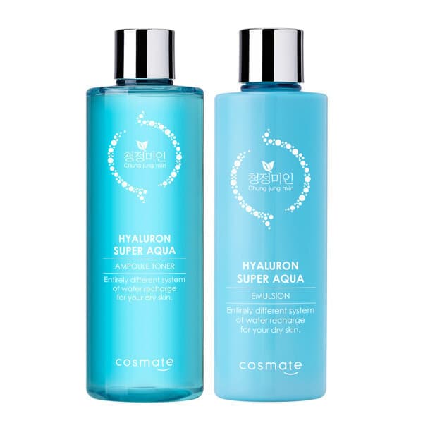 COSMATE 청정미인 히아루론 약산성 앰플토너 420ml + 에멀전 300ml