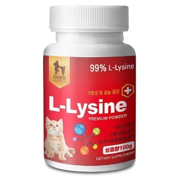 엔젤룩스 웁스 엘라이신 파우더 100g 고양이 영양제