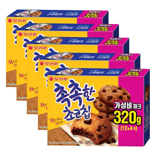 오리온-스타배송 오리온 촉촉한 초코칩 16개입 x 5박스