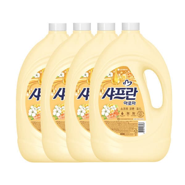 LG생활건강-스타배송 기분좋은향기 샤프란 섬유유연제 소프트코튼 3.1L 4개 - 최저가 21,280원