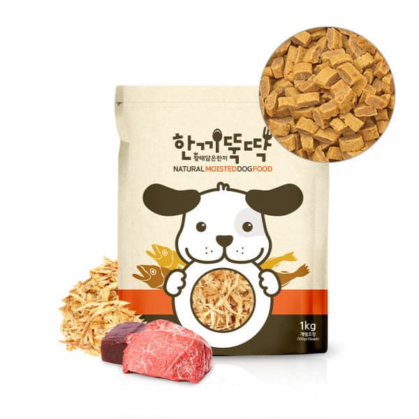 펫토리아 한끼뚝딱 강아지 습식 사료 황태와 소고기 1kg