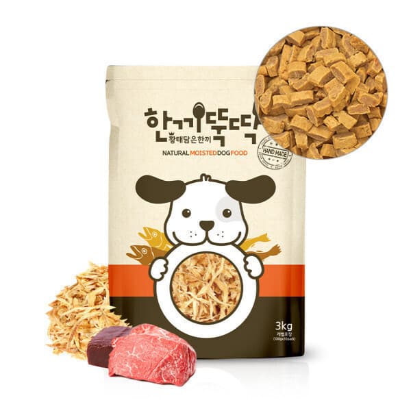 펫토리아 한끼뚝딱 강아지 습식 사료 황태와 소고기 3kg - 최저가 48,900원