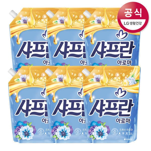LG생활건강-스타배송 기분좋은향기 샤프란 섬유유연제 2.1L 6개