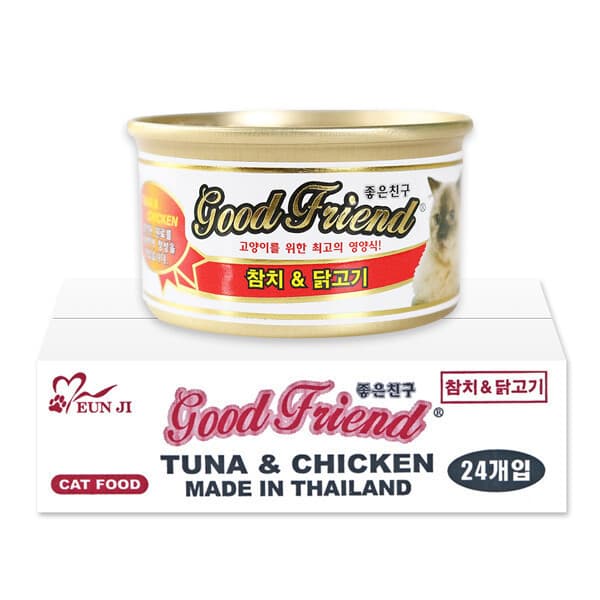 멍멍스타 굿프랜드 고양이캔 참치치킨 85g x 24개
