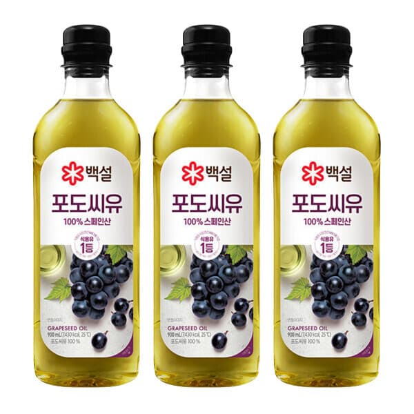 CJ제일제당-스타배송 백설 포도씨유 900ml 3개
