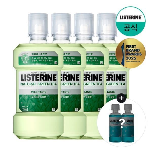 신세계몰 리스테린 내추럴 그린티 마일드 750ml x4 - 최저가 21,080원