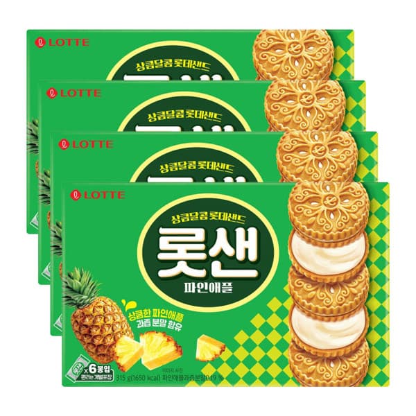롯데제과-스타배송 롯데샌드 파인애플 315g 4개