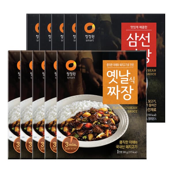대상청정원-스타배송 청정원 옛날짜장 180g 5개 + 삼선짜장 180g 5개 - 최저가 26,000원