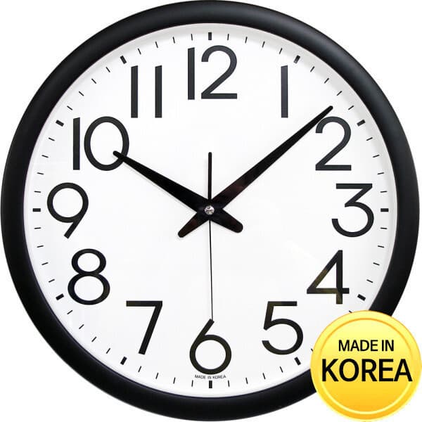 제일쇼핑 빅넘버 35cm 블랙 무소음 벽시계