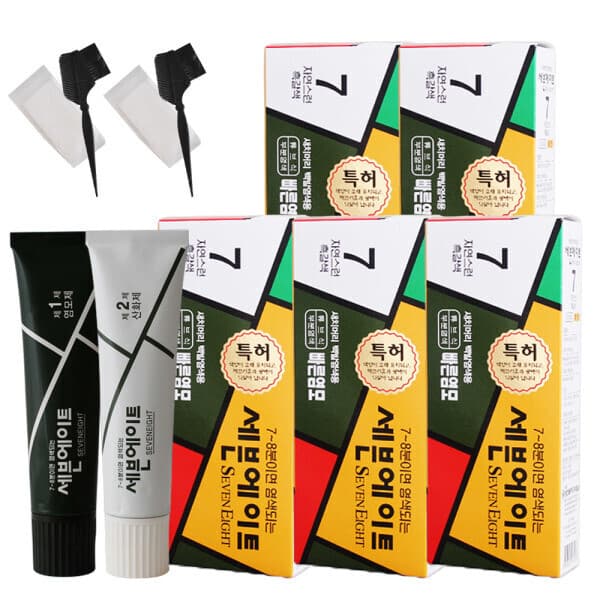 COSMATE 세븐에이트 염색약 5종세트 +염색도구 2개 흑갈색7호 - 최저가 28,900원