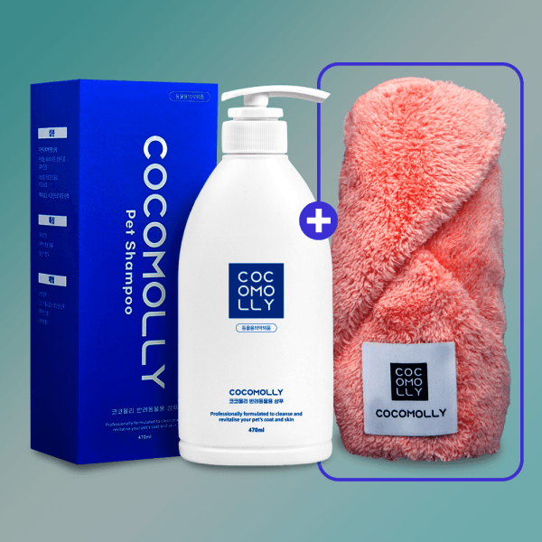 코코몰리샵 코코몰리 자연유래 피부보습 강아지 샴푸 470ml + 국산 초극세사 펫타올 - 최저가 27,000원