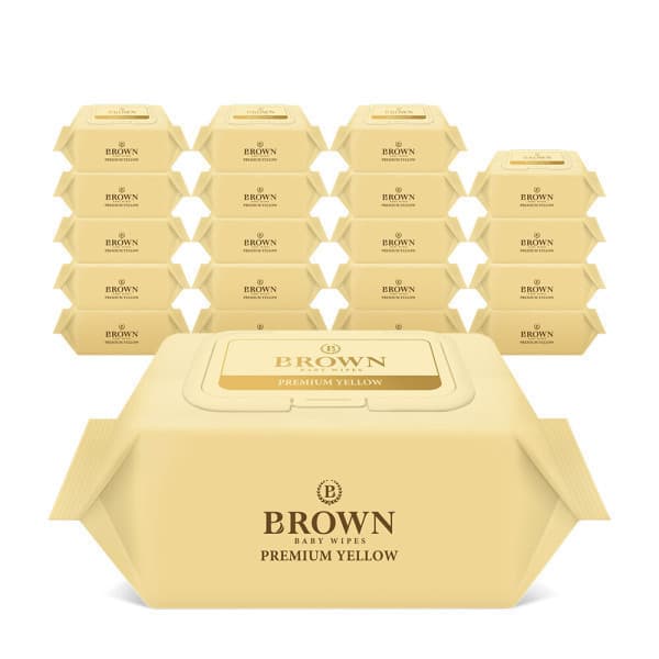 BrownPremium 브라운 물티슈 프리미엄 옐로우 20매 20팩