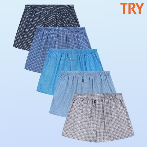베스트언더웨어 TRY 남자 순면 트렁크 팬티 5종세트
