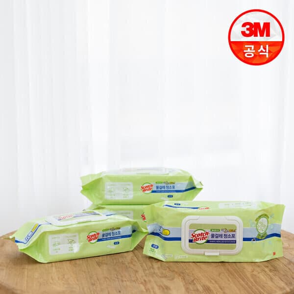 3M온라인스토어 3M 대형 베이직 물걸레청소포 더블액션 30매X4팩