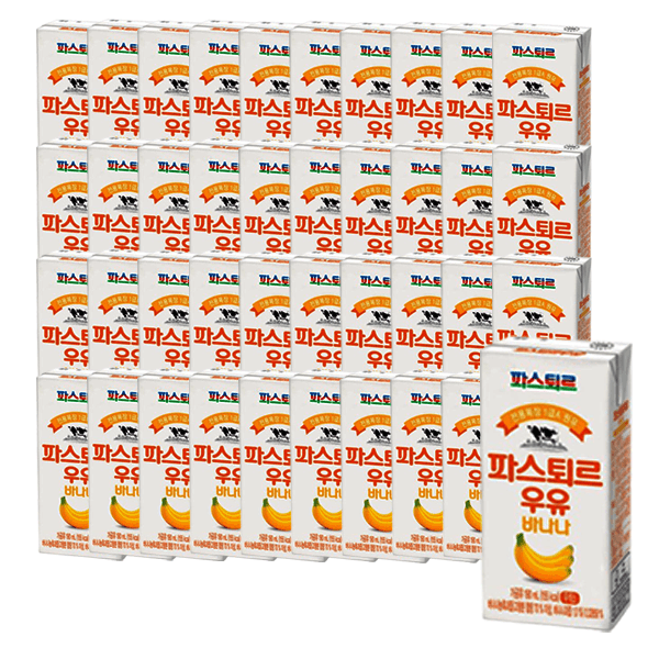 롯데푸드-스타배송 파스퇴르 전용목장 바나나우유 190mL 24입 X2 (48입)