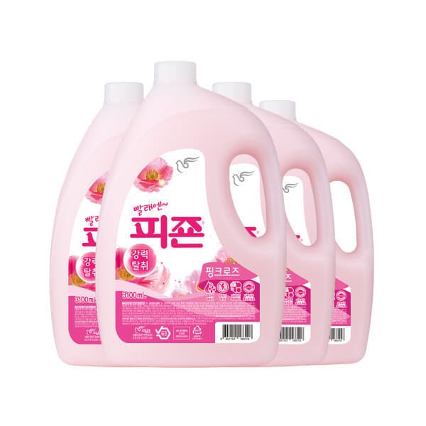 피죤-스타배송 피죤 섬유유연제 3100ml 4개 핑크로즈