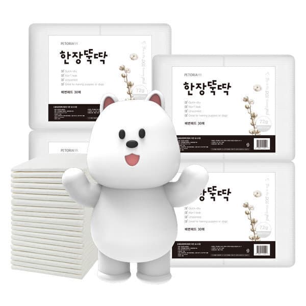 펫토리아 한장뚝딱 라이트 강아지 애견 패드 72g 120매(60x77cm)