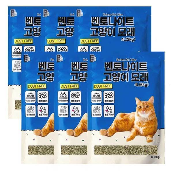 씨엔앨몰 프리미엄 벤토나이트 고양이모래 오리지널 4Lx6개 마마쇼 디럭스