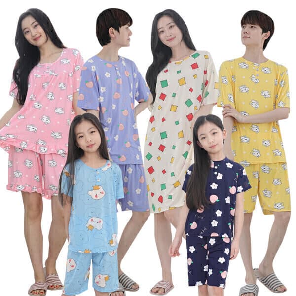셔츠민 아동 반팔 쿨 냉감 잠옷 스판 세트