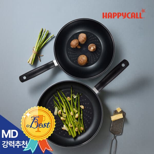 해피콜공식인증판매점 해피콜 올 뉴 티타늄 IH 인덕션 후라이팬 2종 세트(28팬+28웍) - 최저가 62,530원