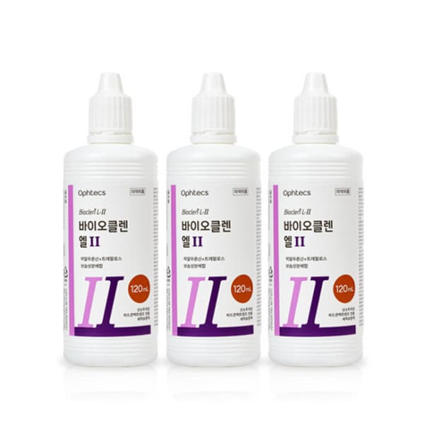 woojeon 바이오클렌 엘 투 3개 안심성분 하드렌즈 세척액