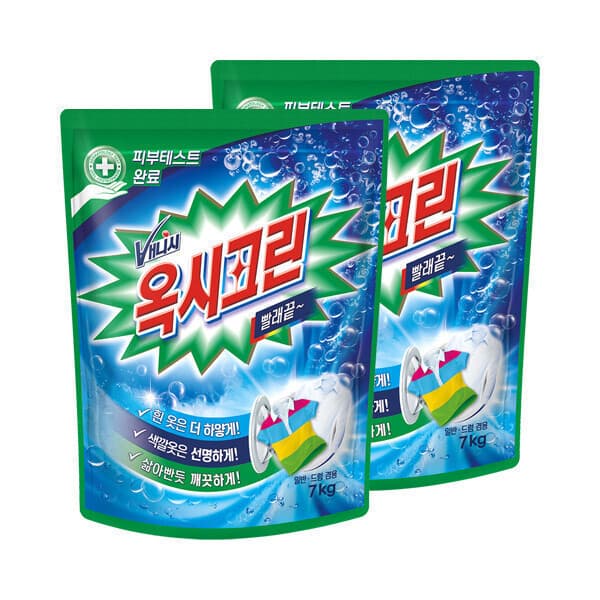 레킷코리아공식몰 옥시크린 분말 표백제 7kg x2개 살균 99.9%