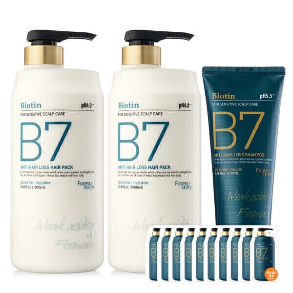 COSMATE B7 약산성 탈모 헤어팩 1000ml 2개 샴푸 200ml