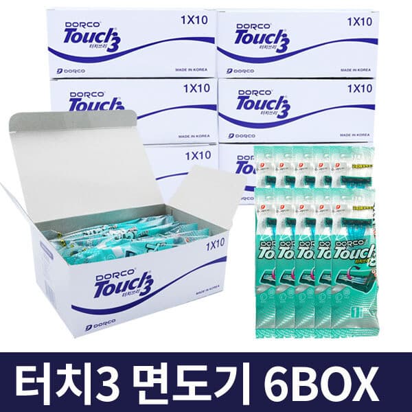 더생활Shop 도루코 3중날 일회용 면도기 터치3 60팩