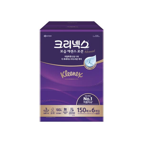 유한킴벌리직영스토어 크리넥스 미용티슈 보습에센스 150매 6입