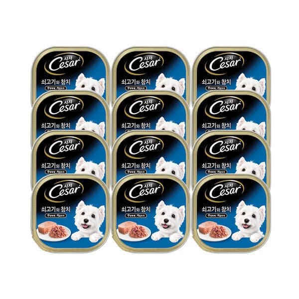 마즈코리아-스타배송 시저 쇠고기와 참치 100g x12개 - 최저가 20,500원