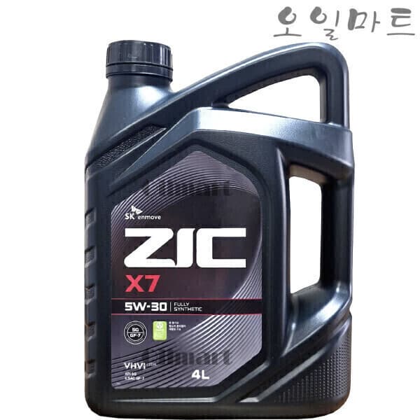 oiltop SK 지크 ZIC X7 5W30 4L 합성 엔진오일