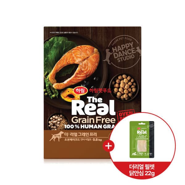 하림펫푸드 더리얼 그레인프리 오븐베이크드 연어 어덜트 5.8kg + 더리얼 필렛 닭안심 22g