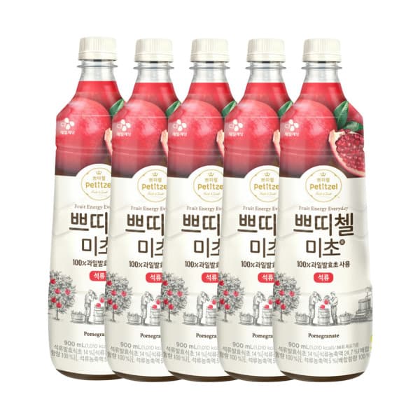 CJ제일제당-스타배송 쁘띠첼 미초 석류 900ml 5개