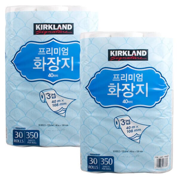 지엑스몰 커클랜드 프리미엄 화장지 3겹 30롤 2개