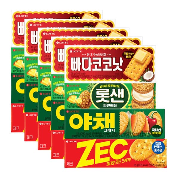 롯데제과-스타배송 롯데제과 롯데 비스킷 4종 5세트 - 최저가 20,300원