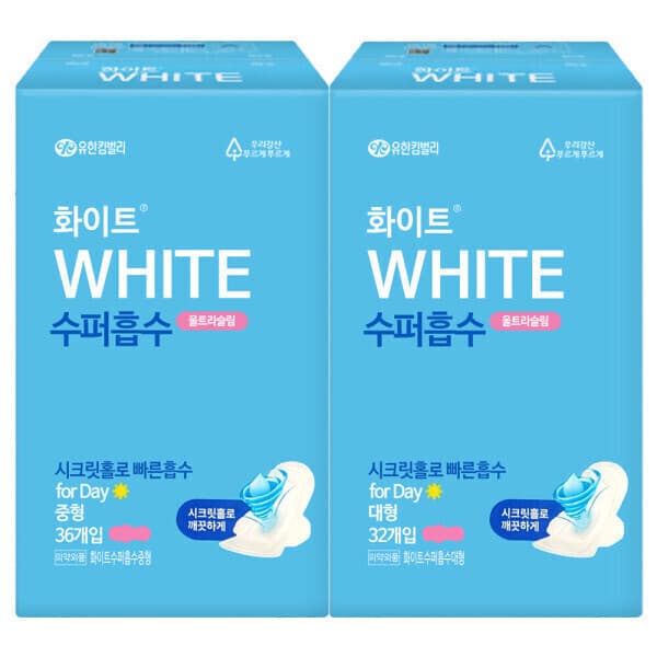 라파엘천사 화이트 생리대 수퍼흡수 중형 36매