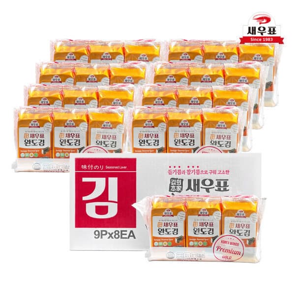 미각기행 새우표 완도 프리미엄 도시락김 4g 36봉+36봉 (총 72봉)