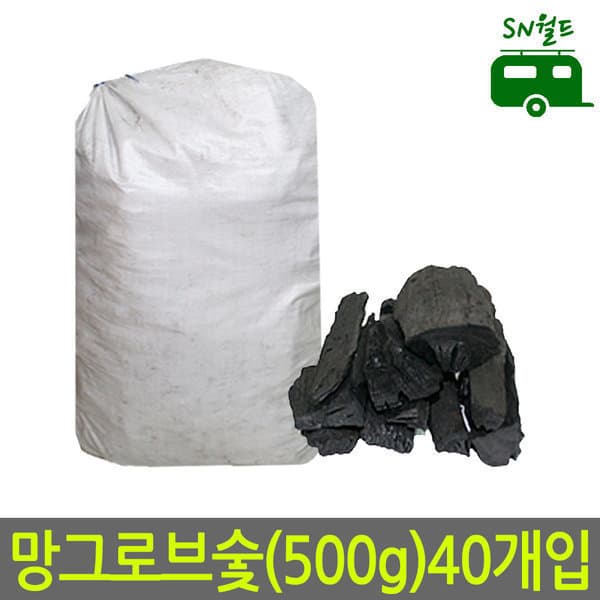 SNW-형제쇼핑 바베큐 숯 참숯 백탄 열탄 망그로브숯 500g 40개입 - 최저가 43,890원