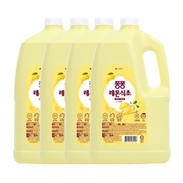 LG생활건강-스타배송 퐁퐁 주방세제 레몬식초 3000ML 4개